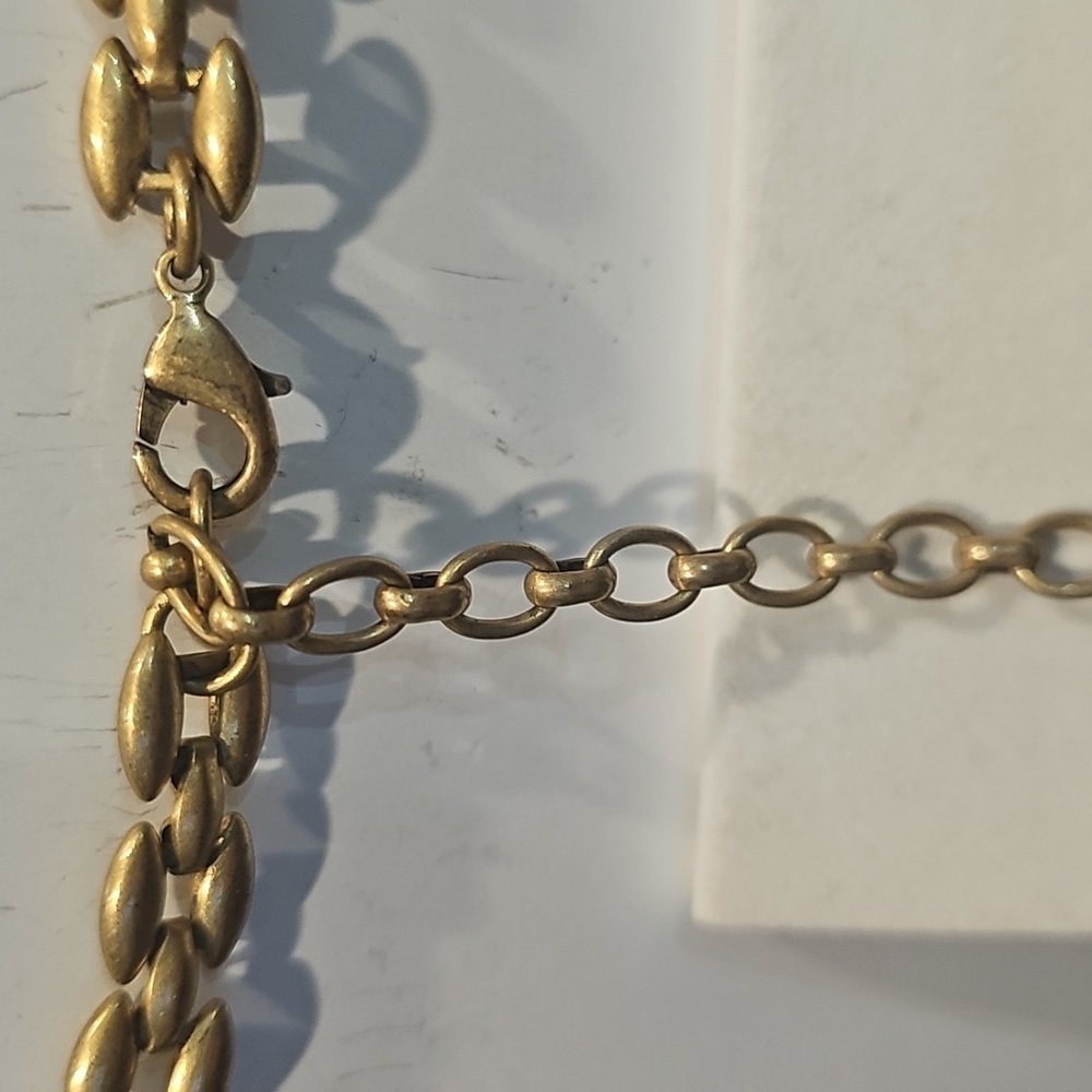 Stella & Dot Crystal Drop Brass Necklace - Picture 6 of 7